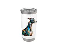 Polygon Art Italian Greyhound Italian Sighthound Iggy Bicchiere termico in acciaio inox doppia parete