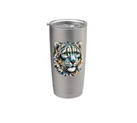 Polygon Art Leopardo Delle Nevi Leopardi Bicchiere termico in acciaio inox doppia parete