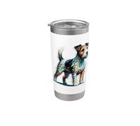 Polygon Art Parson Russell Terrier Bicchiere termico in acciaio inox doppia parete