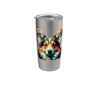 Polygon Art Pembroke Welsh Corgi Corgis Bicchiere termico in acciaio inox doppia parete