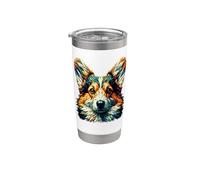 Polygon Art Pembroke Welsh Corgi Corgis Bicchiere termico in acciaio inox doppia parete