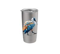Polygon Art Roseate Spoonbill Roseo Bicchiere termico in acciaio inox doppia parete
