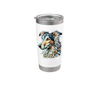 Polygon Art Saluki Dog Persian Greyhound Bicchiere termico in acciaio inox doppia parete