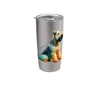 Polygon Art Soft Coated Wheaten Terrier Bicchiere termico in acciaio inox doppia parete