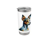 Polygon Art Toy Fox Terrier American Toy Terriers Bicchiere termico in acciaio inox doppia parete