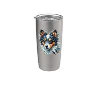 Polygon Art Toy Fox Terrier American Toy Terriers Bicchiere termico in acciaio inox doppia parete