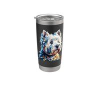 Polygon Art West Highland White Terrier Westie Bicchiere termico in acciaio inox doppia parete