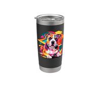 Polygonal Abstract American Staffordshire Terrier Amstaff Bicchiere termico in acciaio inox doppia parete