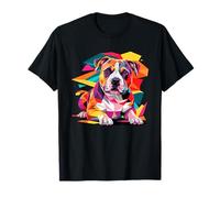 Polygonal Abstract American Staffordshire Terrier Amstaff Maglietta