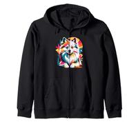 Polygonal Abstract Art American Eskimo Dog Felpa con Cappuccio