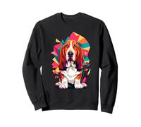 Polygonal Abstract Art Basset Hound Hush Puppy Dog Felpa