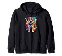 Polygonal Abstract Art Border Terrier Border Terriers Felpa con Cappuccio