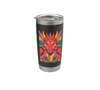 Polygonal Abstract Art Drago Draghi Bicchiere termico in acciaio inox doppia parete