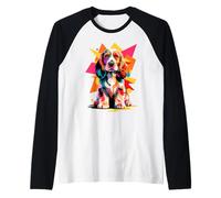Polygonal Abstract Art English Cocker Spaniel Spaniels Maglia con Maniche Raglan