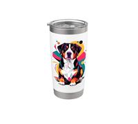 Polygonal Abstract Art Entlebucher Mountain Dog Bicchiere termico in acciaio inox doppia parete
