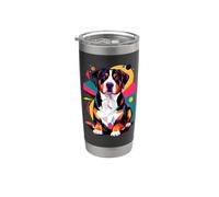 Polygonal Abstract Art Entlebucher Mountain Dog Bicchiere termico in acciaio inox doppia parete