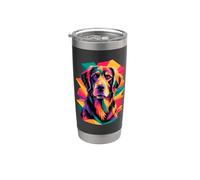 Polygonal Abstract Art Flat-Coated Retriever Bicchiere termico in acciaio inox doppia parete