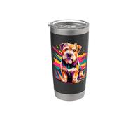 Polygonal Abstract Art Glen Of Imaal Terrier Wicklow Terrier Bicchiere termico in acciaio inox doppia parete
