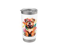 Polygonal Abstract Art Griffon Bruxellois Brussels Griffon Bicchiere termico in acciaio inox doppia parete