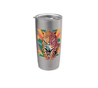 Polygonal Abstract Art Leopardo Leopardi Bicchiere termico in acciaio inox doppia parete
