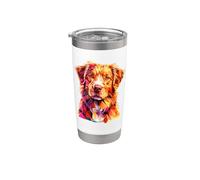 Polygonal Abstract Nova Scotia Duck Tolling Retriever Toller Bicchiere termico in acciaio inox doppia parete