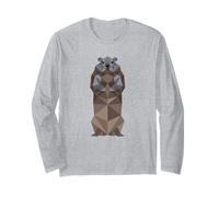 Polygonal Groundhog Illustration Polygon Woodchuck Marmot Maglia a Manica