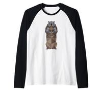 Polygonal Groundhog Illustration Polygon Woodchuck Marmot Maglia con Maniche Raglan