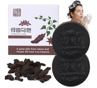 Polygonum Multiflorum Shampoo Bar, Polygonum Hair Soap, Natural He Shou Wu Shampoo Soap, previene la caduta dei capelli, favorisce la crescita dei capelli, idratante (2 pezzi)
