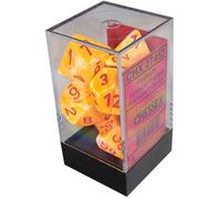 Polyhedral Dice: Festive - Sunburst with Red (7)
