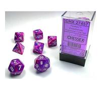 Polyhedral Dice: Festive - Violet with White (7)