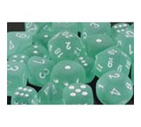 Polyhedral Dice: Frosted - Teal with White (7)