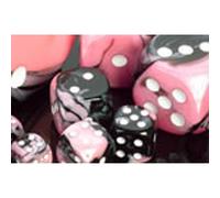 Polyhedral Dice: Gemini - Black-Pink with White (7)