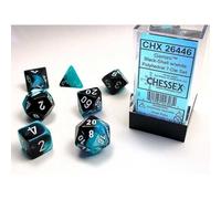 Polyhedral Dice: Gemini - Black-Shell with White (7)