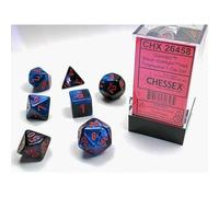 Polyhedral Dice: Gemini - Black-Starlight with Red (7)