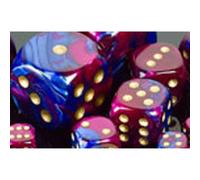 Polyhedral Dice: Gemini - Blue-Purple with Gold (7)