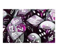 Polyhedral Dice: Gemini - Purple-Steel with White (7)