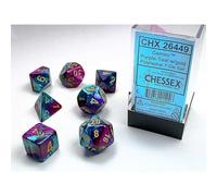 Polyhedral Dice: Gemini - Purple-Teal with Gold (7)