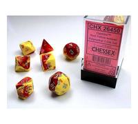 Polyhedral Dice: Gemini - Red-Yellow with Silver (7)