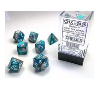 Polyhedral Dice: Gemini - Steel-Teal with White (7)