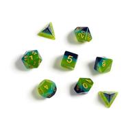 Polyhedral Dice: Green & Blue Translucent