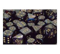 Polyhedral Dice: Lustrous - Shadow with Gold (7)