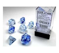 Polyhedral Dice: Nebulaâ„¢ - Dark Blue with White (7)