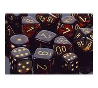 Polyhedral Dice: Scarab - Blue Blood with Gold (7)