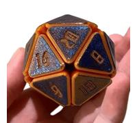 Polyhedral Dice Stress Cube - 3D Printed Sensory Fidget | Flexible Calming Squeeze Toy With Smooth Grip Texture, Soft Relief Tool For Tabletop Groups, Home Office, School
