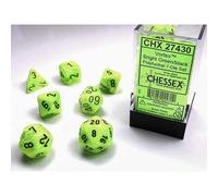 Polyhedral Dice: Vortex - Bright Green with Black (7)