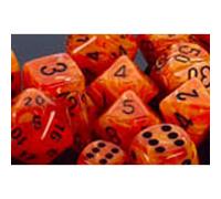 Polyhedral Dice: Vortex - Orange with Black (7)