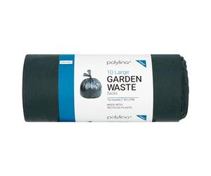 Polylina - Sacchi per rifiuti da giardino, 90 litri, 10 sacchetti per la spazzatura grandi, extra spessi, realizzati in plastica riciclata