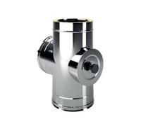 Polymaxacciai Raccordo a T da 90° Eurostar25 DI con Ispezione Tonda D.P. inox - Ø 080/100