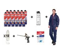 POLYNOR PRO 12x750ml poliuretano isolamento spray (29 set) PUR schiuma isolan...