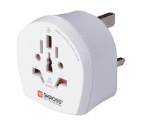 POLYPOOL Adattatore con spina 13 A 2P+T (standard inglese) e presa 10A italiano, americano, asiatico africano) 230V, bianco.